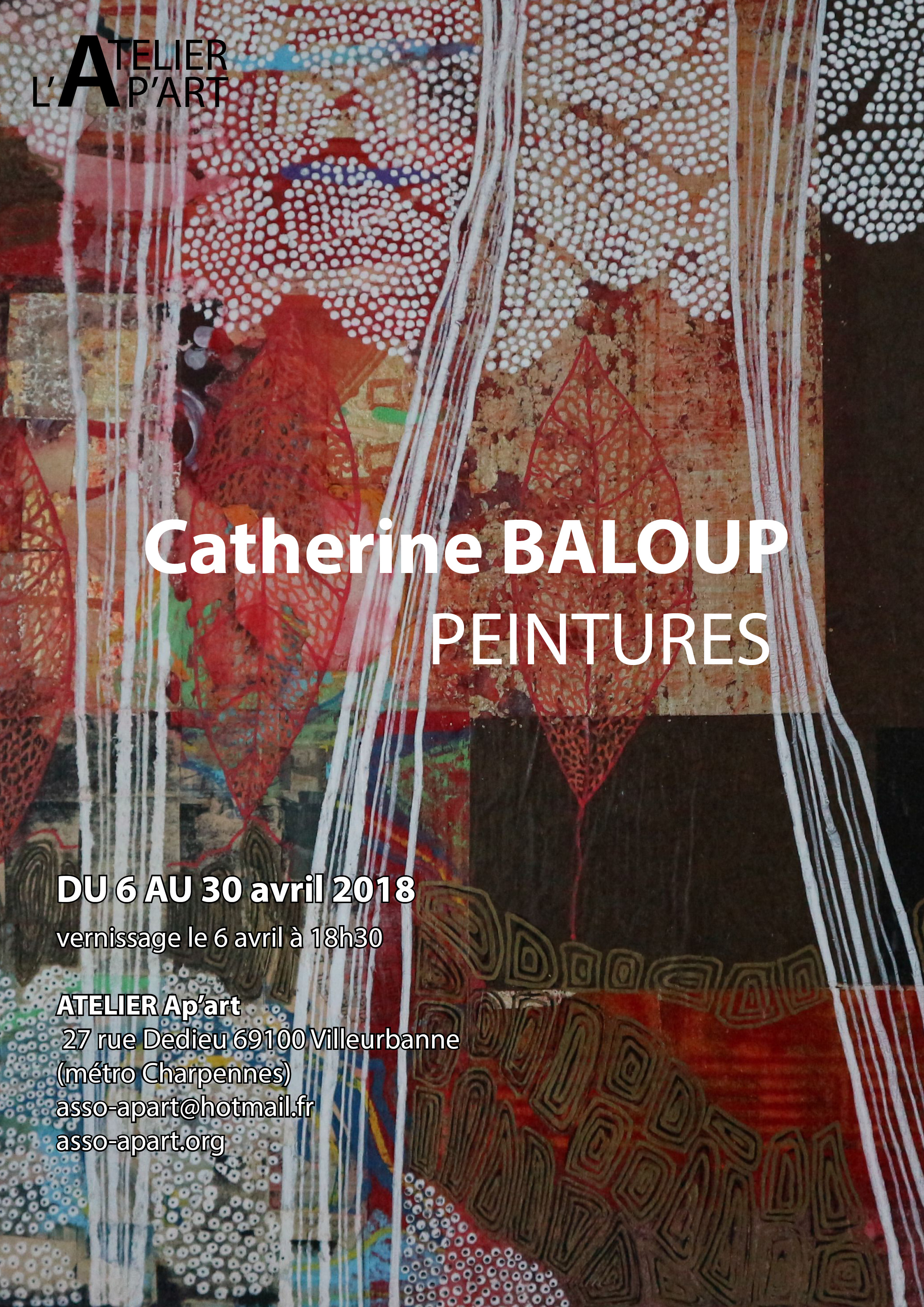 Exposition Catherine Baloup Peintures à l'atelier ap'art Villeurbanne